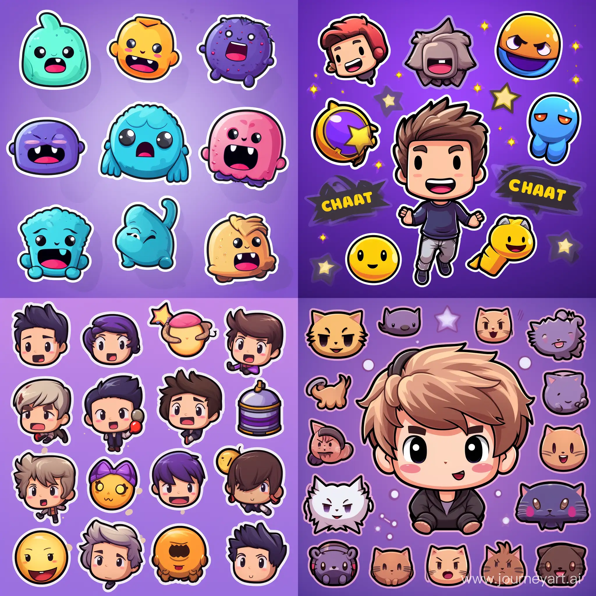 create cutest emotes, animated, sub badges for twitch, discord, kick