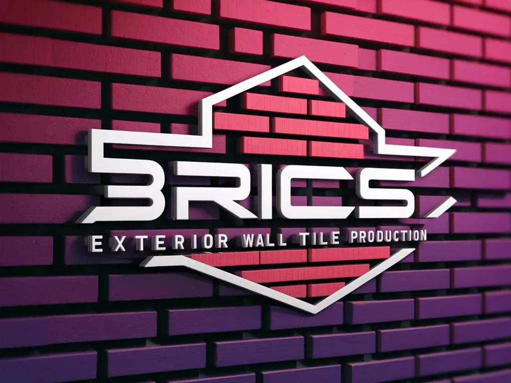 Modern HiTech Logo Design in Red and Purple for BRICS Brick Company