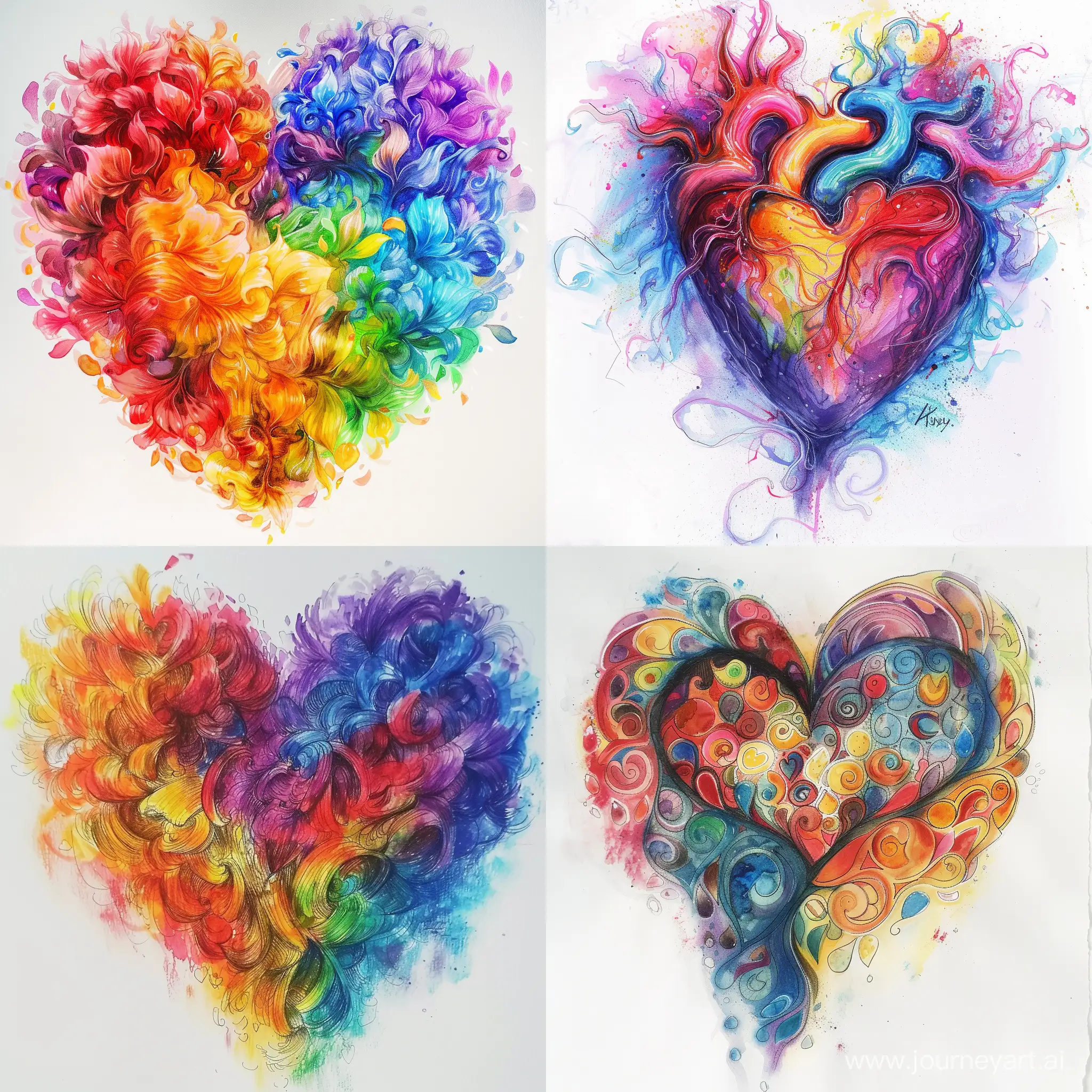 Постарайтесь изобразить сердце Юшки, наполнив его выбранными разными цветами. Главное в этой работе не красиво нарисовать, а постараться изобразить собственное представление.
