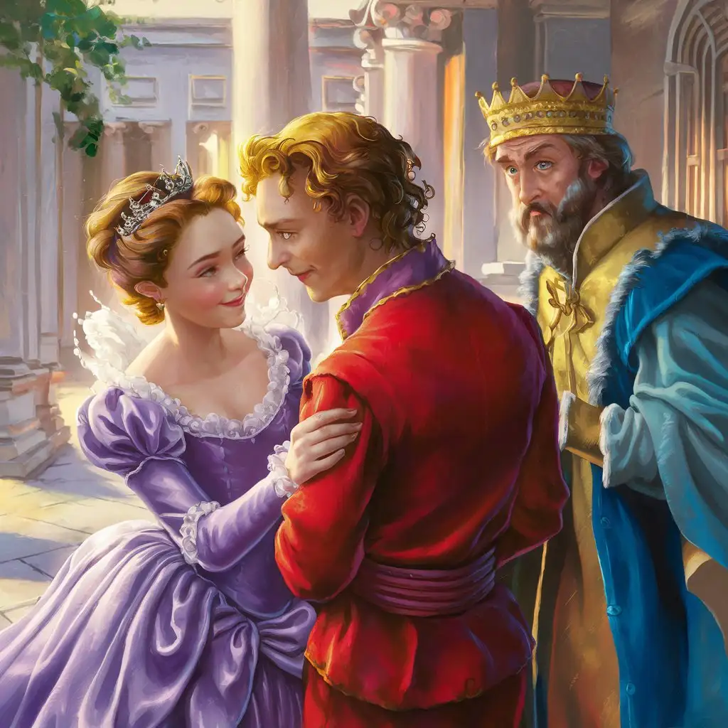 Jealous-King-Watches-Young-Queen-and-Handsome-Jester-in-Romantic-Encounter