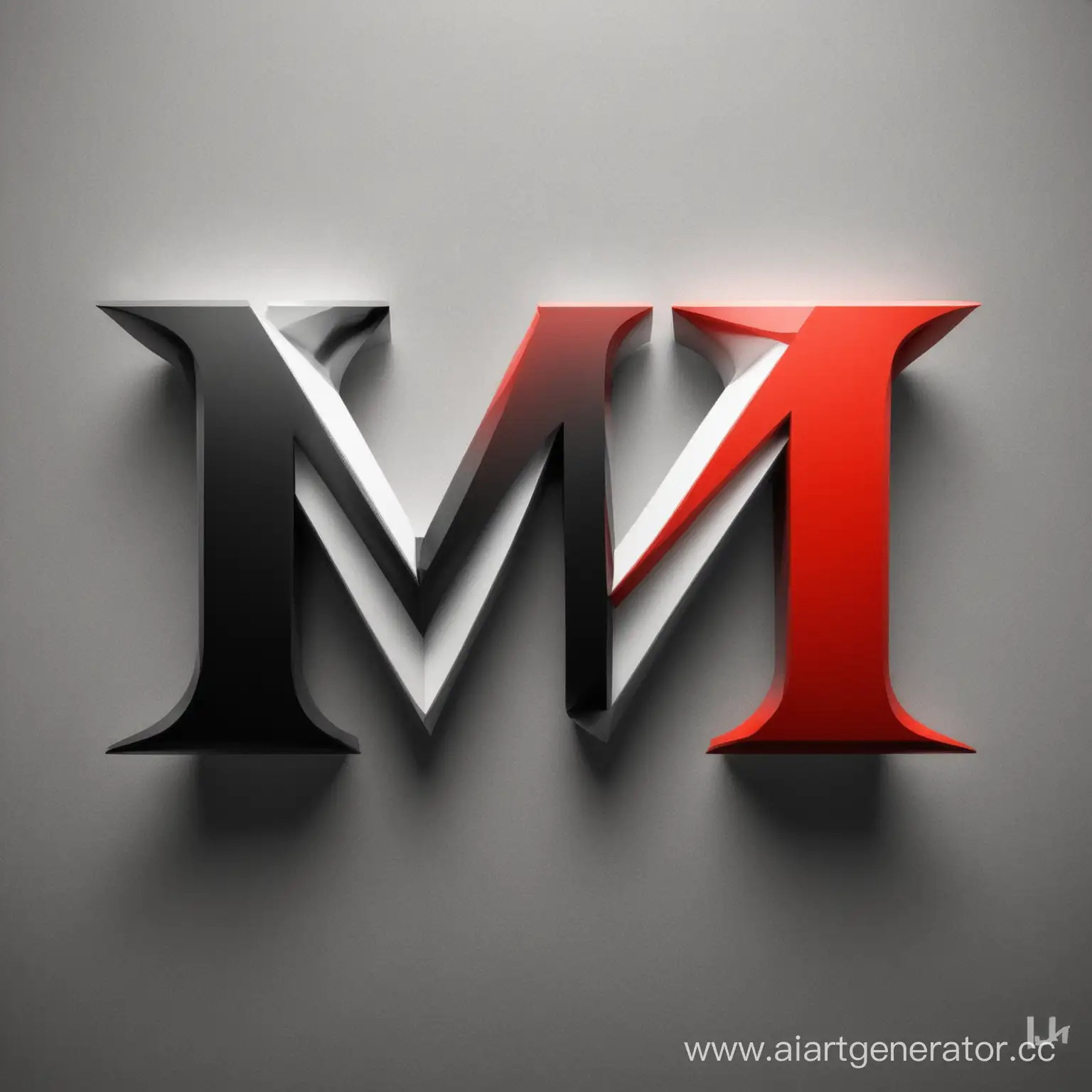 Создай логотип с буквами "М" и "Ш", красивый, используя цвета красный, белый и черный