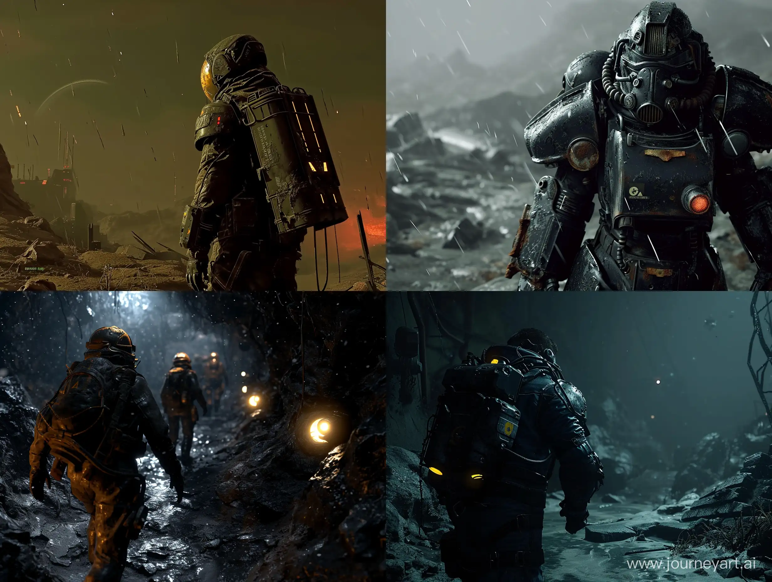Obsidian, Larian and Bethesda Studio's first-person MMO RPG and post-apocalyptic shooter video game gameplay " , dark wasteland , death stranding gameplay