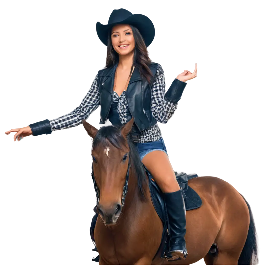 sexy cowgirl riding a horse