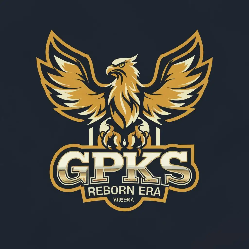 a logo design,with the text "GPKS ReBorn
NEW ERA", main symbol:animal, eagle, home

,Moderate,clear background