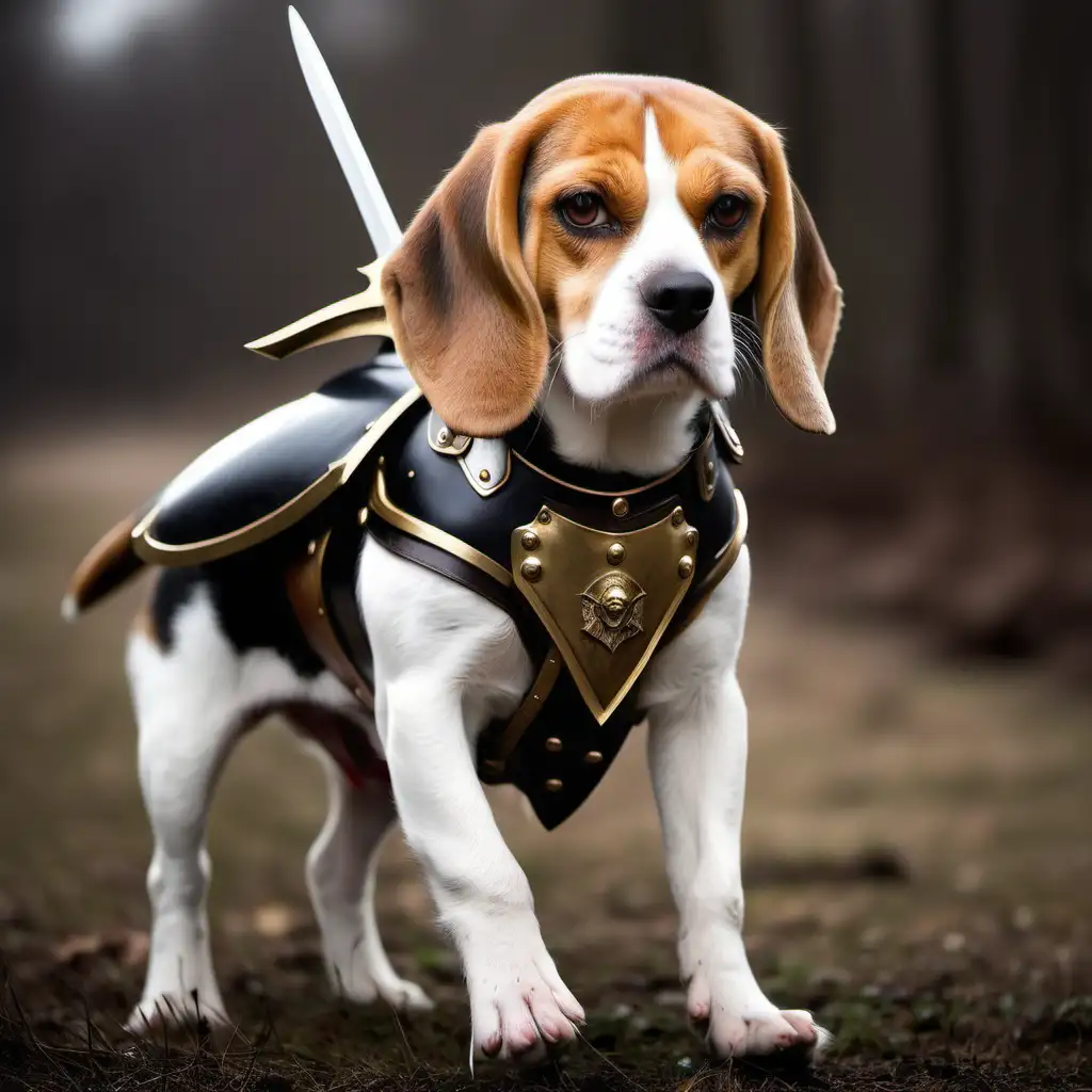 Courageous Warrior Beagle in Action