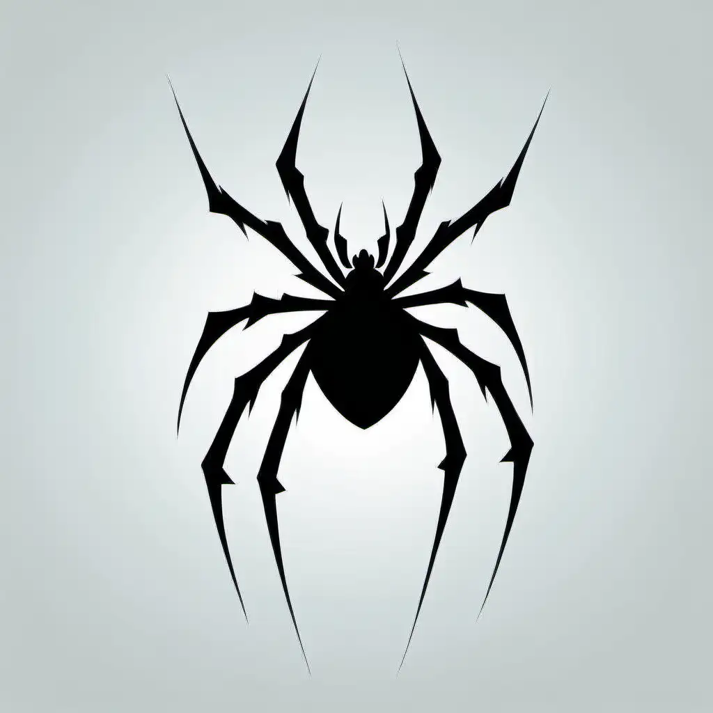 Spider stencil, minimalist, vector art, negative space 