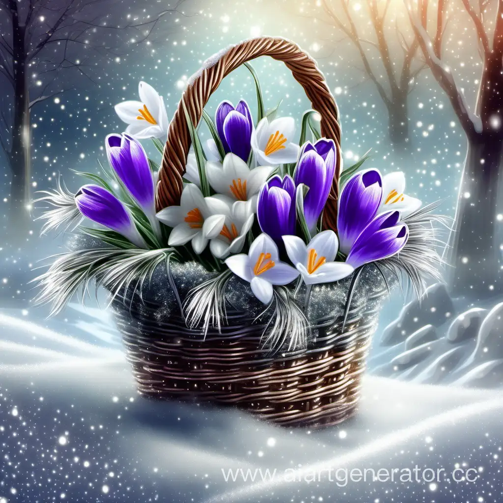 Vintage-Basket-of-Snow-Flowers-with-HyperRealistic-Detailing-and-Mystical-Lighting