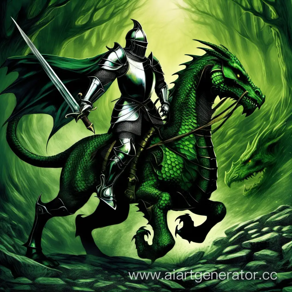 Рыцарь в тёмной броне идёт убивать дракона зелёного