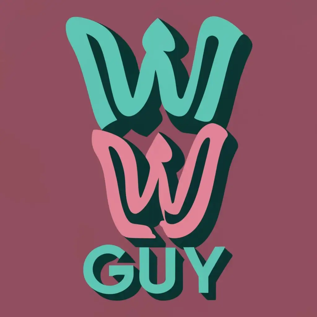logo, Y2k Style, with the text "W Guy", typography