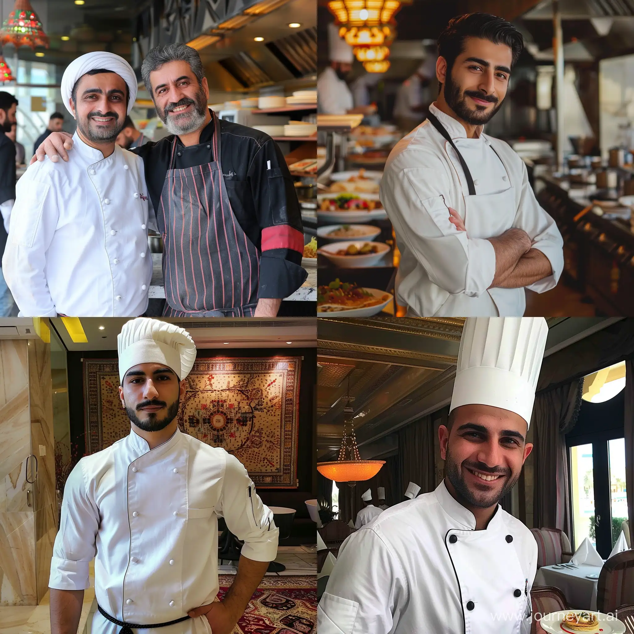 Персидские парни работают поварами в Дубае