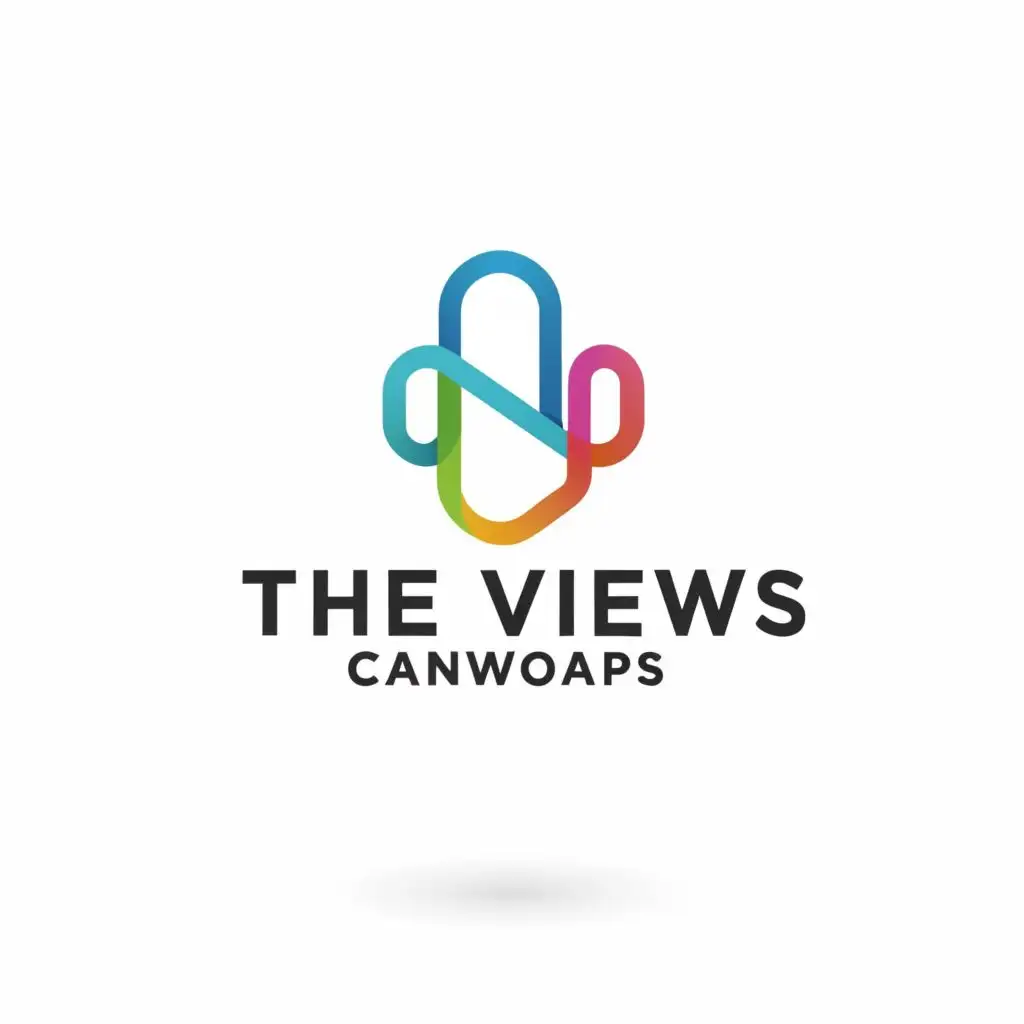 logo, Community, with the text "The Views Canvas", typography, be used in Technology industry