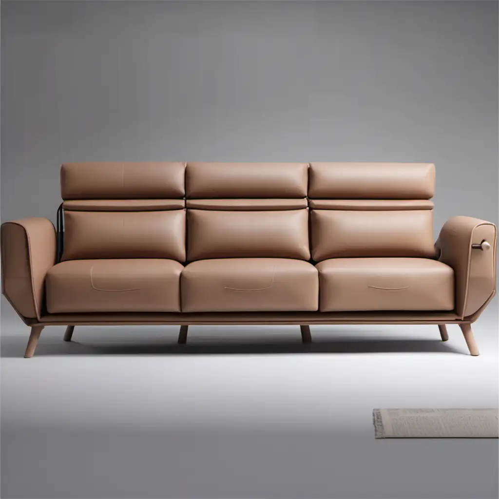 Elegantly Minimalistic 3Seat Sofa with Integrated Newspaper Holder