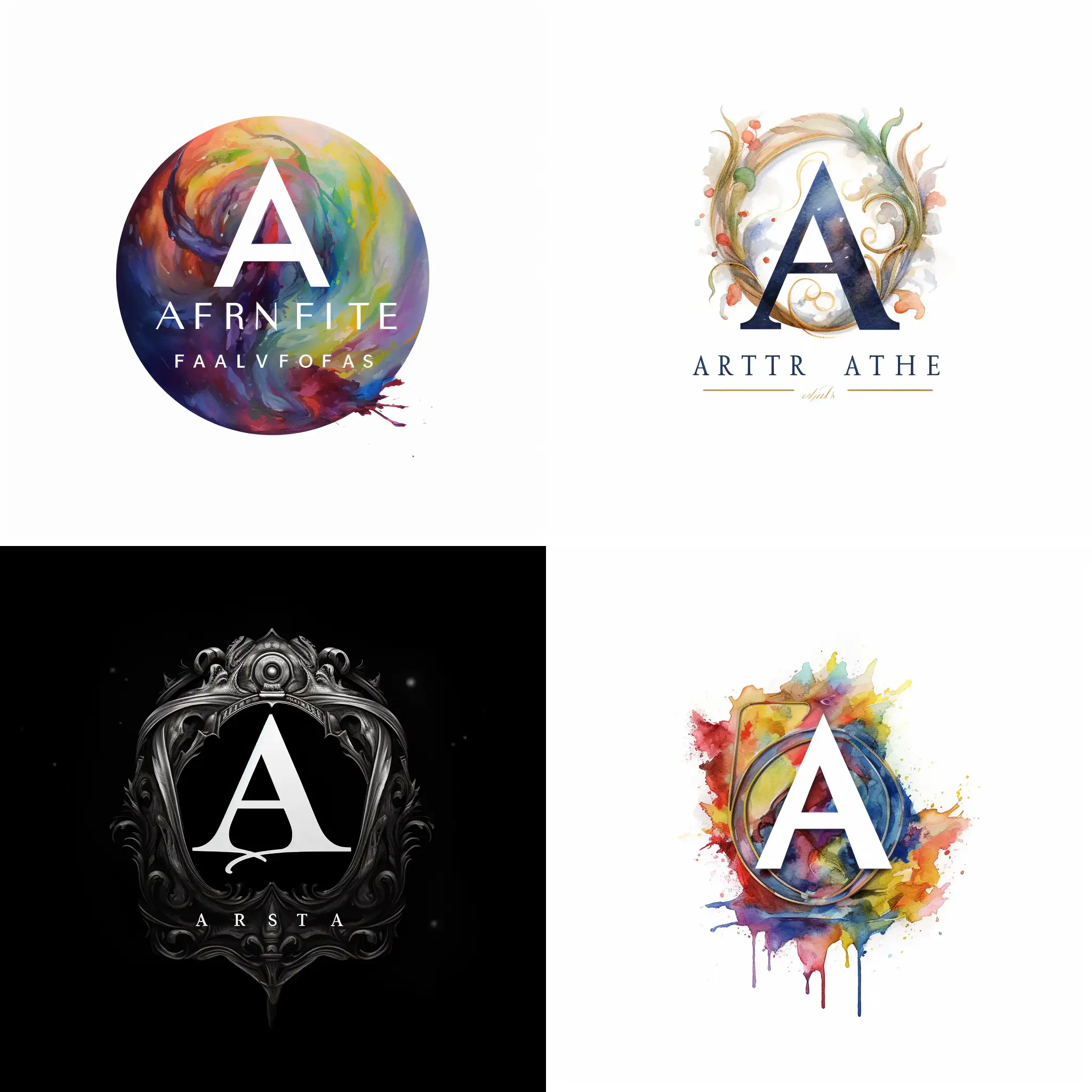 Logo for an art studio producing oil paintings involving the letter A