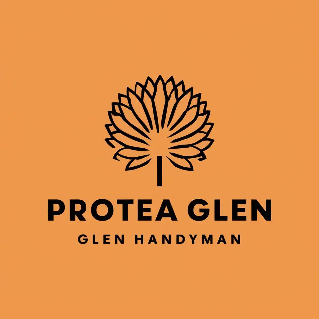 LOGO-Design-For-Protea-Glen-Handyman-Professional-Typography-with-Protea-Flower-Emblem