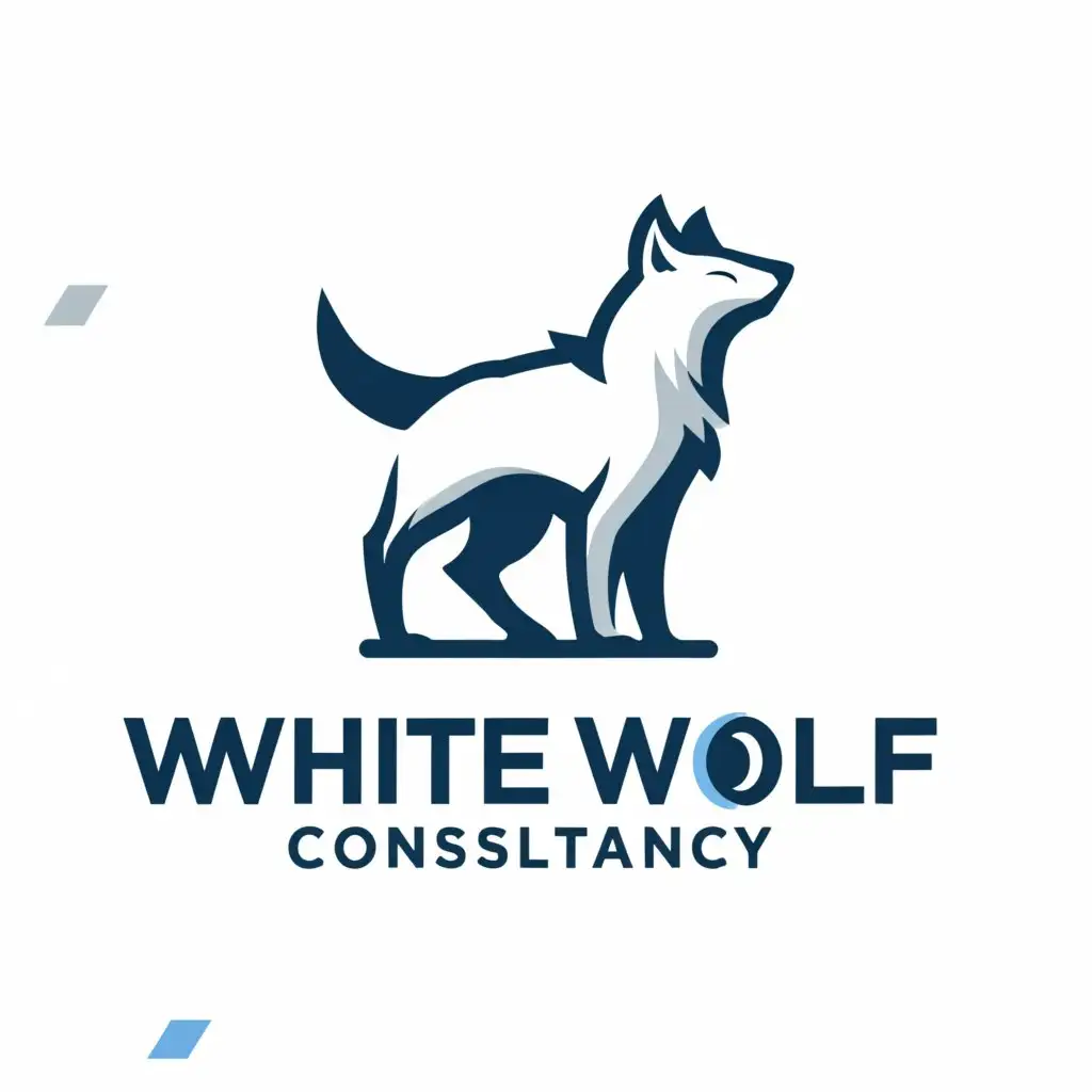 a logo design,with the text "White Wolf Consultancy", main symbol:Wolf,Moderate,be used in Technology industry,clear background