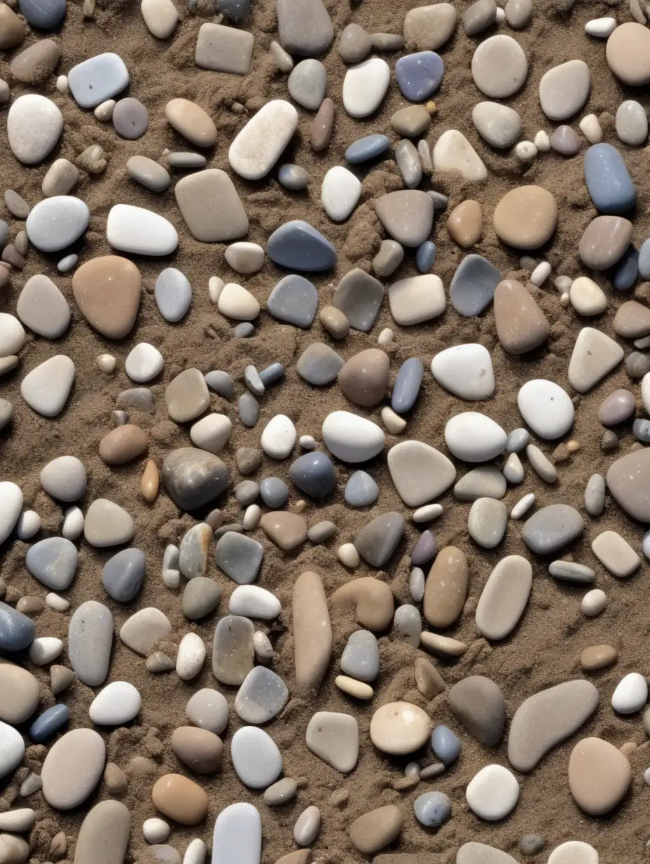 Messy pebbles on dirt --tile
