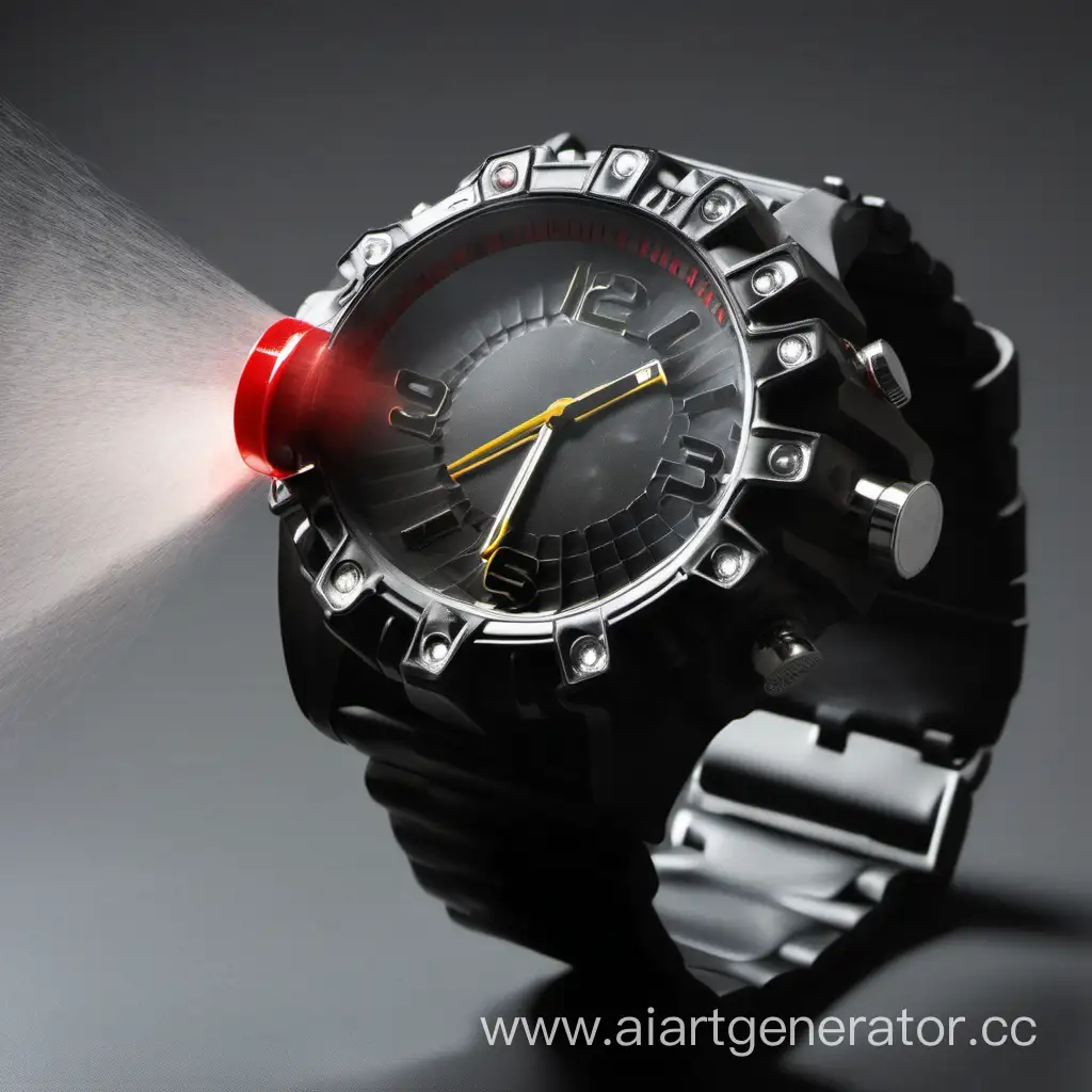 A watch with built-in pepper spray