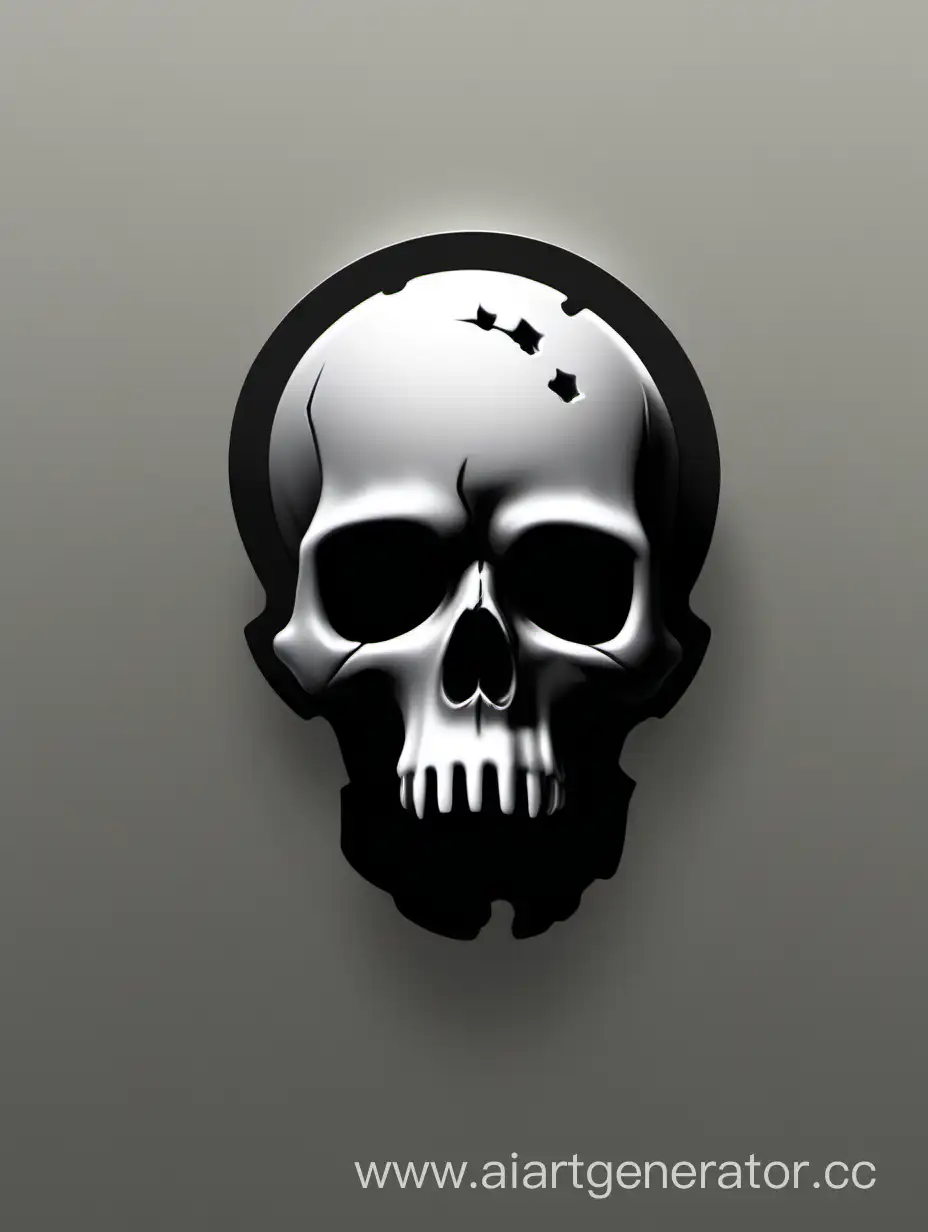 иконка приложения с черным фоном на которой изображен череп с дырой в центре 