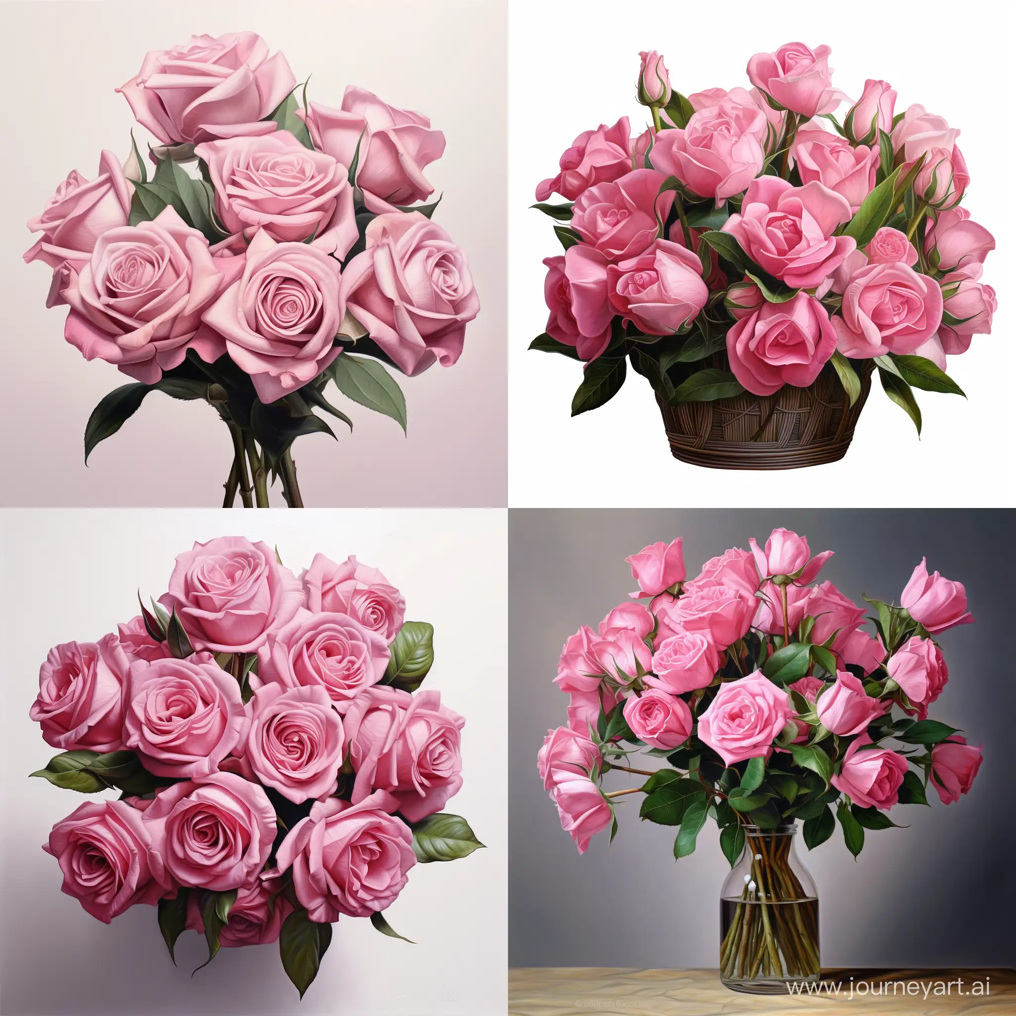 Realistic-Small-Bouquet-of-Pink-Roses