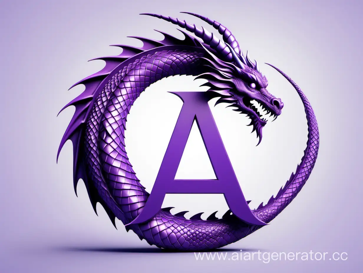 фиолетовый дракон виде буквы A

