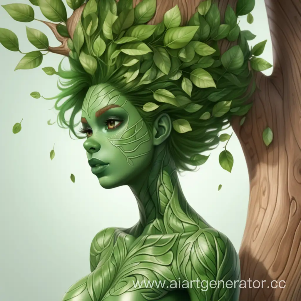 Latex-Tree-Girl-with-Wooden-Green-Skin-and-Leaf-Hair