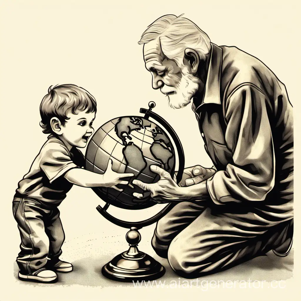 Inter-generational-Learning-Grandfather-Sharing-the-Earth-Globe-with-a-Curious-Child