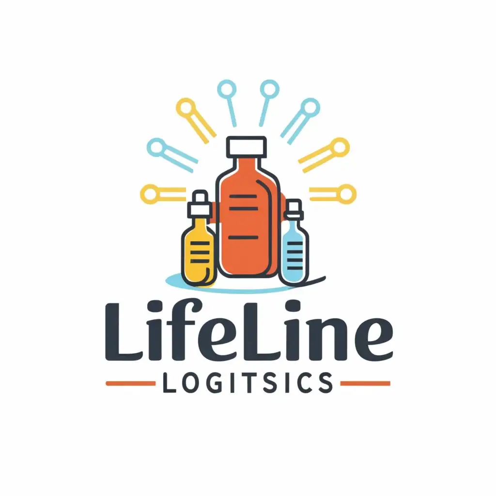 logo, Medicine Bottles, with the text "Lifeline Logistics", typography, be used in Medical Dental industry