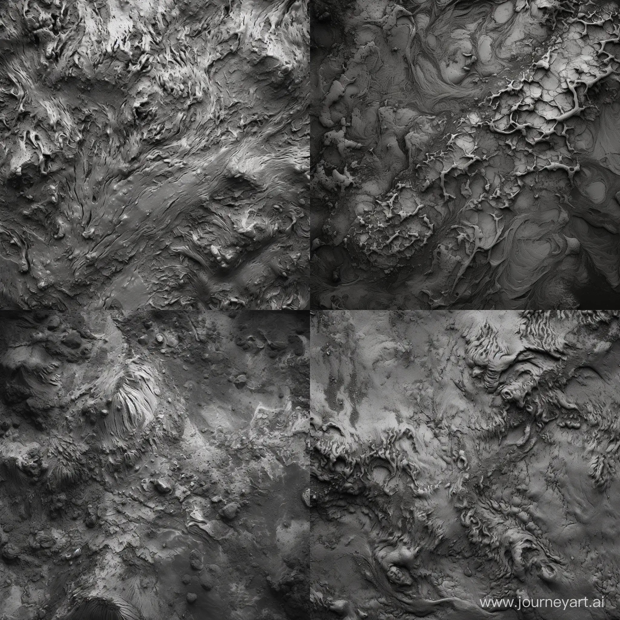Mud,texture, displacement, top view , black and white, realistic