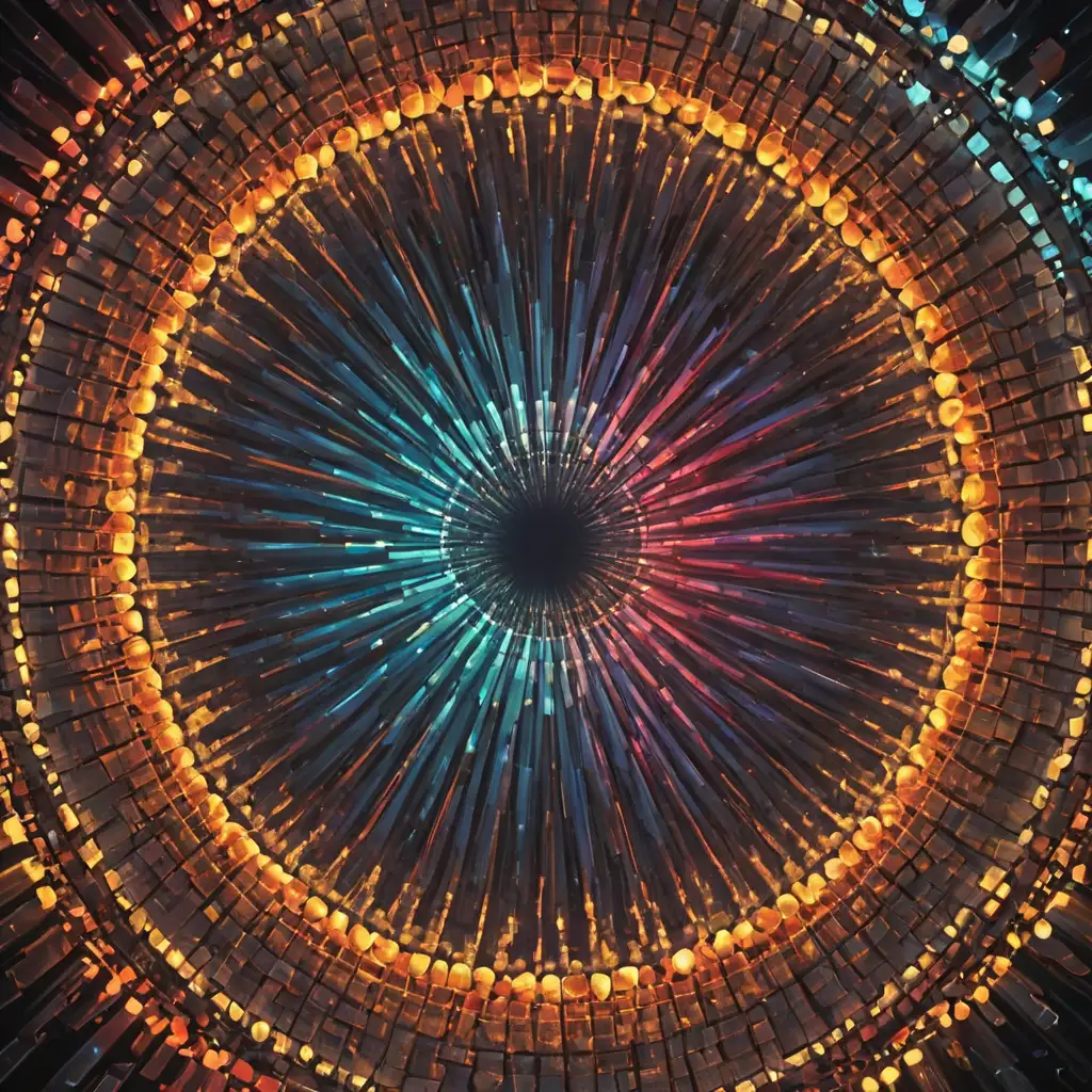 Vibrant Multicolored Circles Illuminated by Radiant Rays