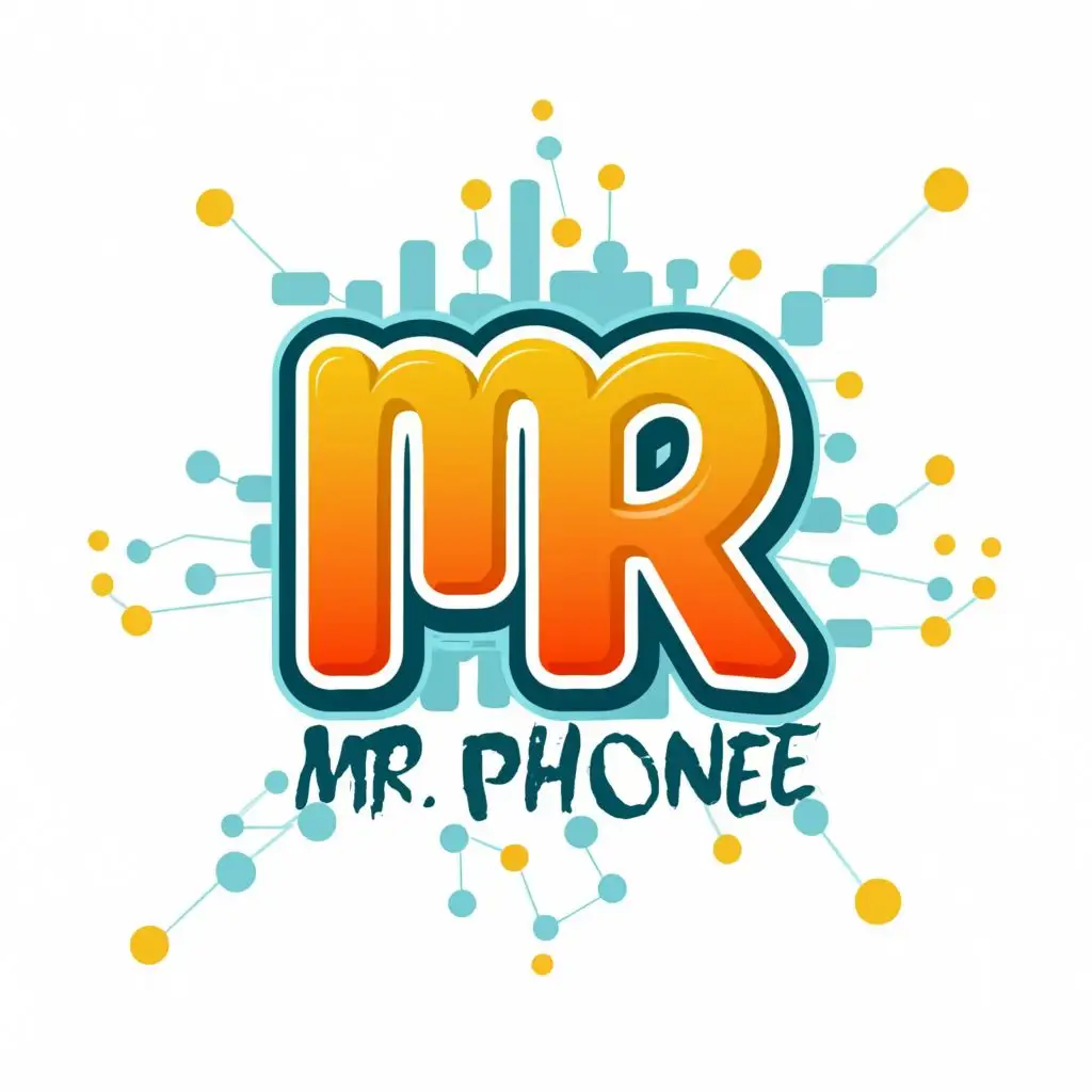 logo, MR, with the text "MR
PHONE", typography, be used in Technology industry