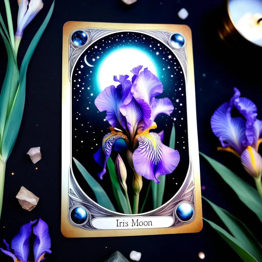Iris moon magic oracle card realistic ethereal 