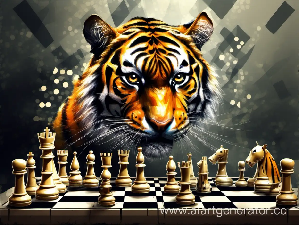 Abstract-Tiger-Chess-Art