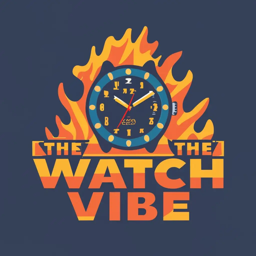 logo, Fire, with the text "THE Watch Vibe", typography
