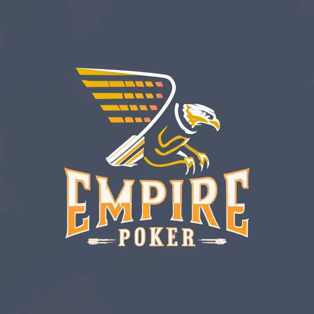 LOGO-Design-For-Empire-Poker-Majestic-Eagle-in-Art-Deco-Style-with-Striking-Typography-for-Entertainment-Industry