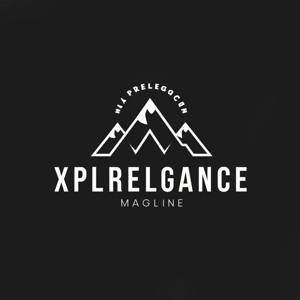 a logo design,with the text "xploreelegance", main symbol:mountains,complex,be used in Travel industry,clear background