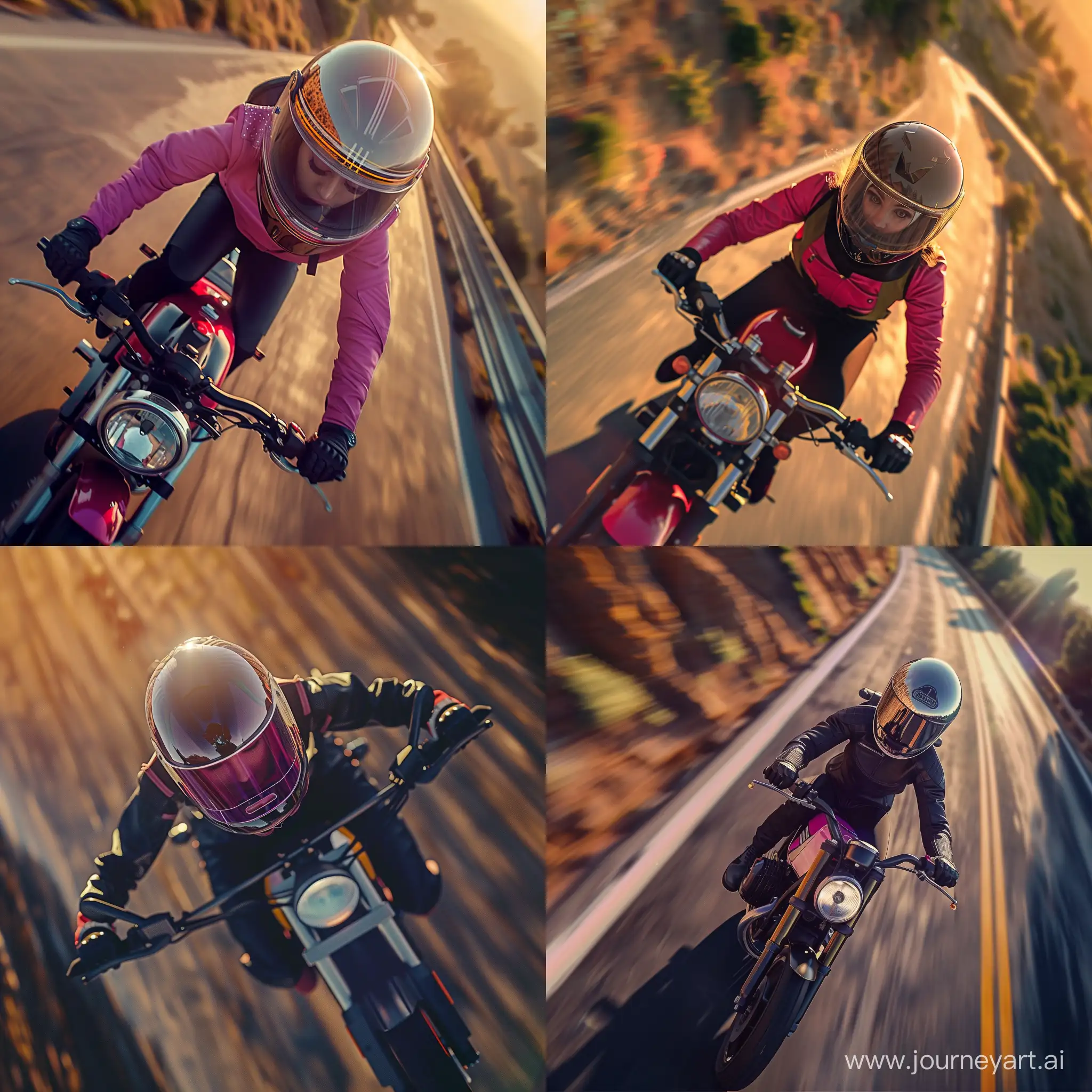 Futuristic-Muslimah-Riding-Translucent-Helmet-Motorcycle