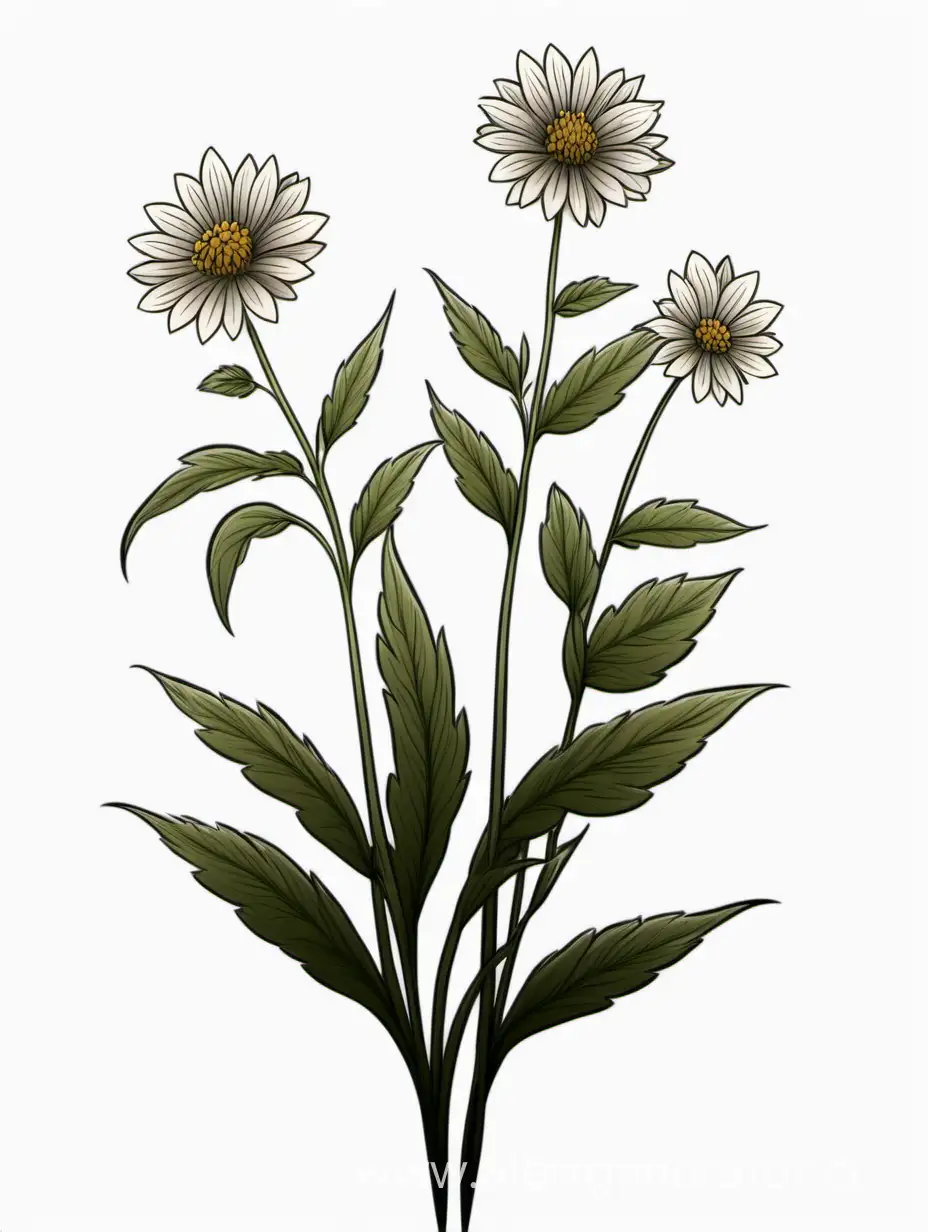 Dark-Brown-Wildflower-Cluster-Lines-Art-Unique-Botanical-4K-Image