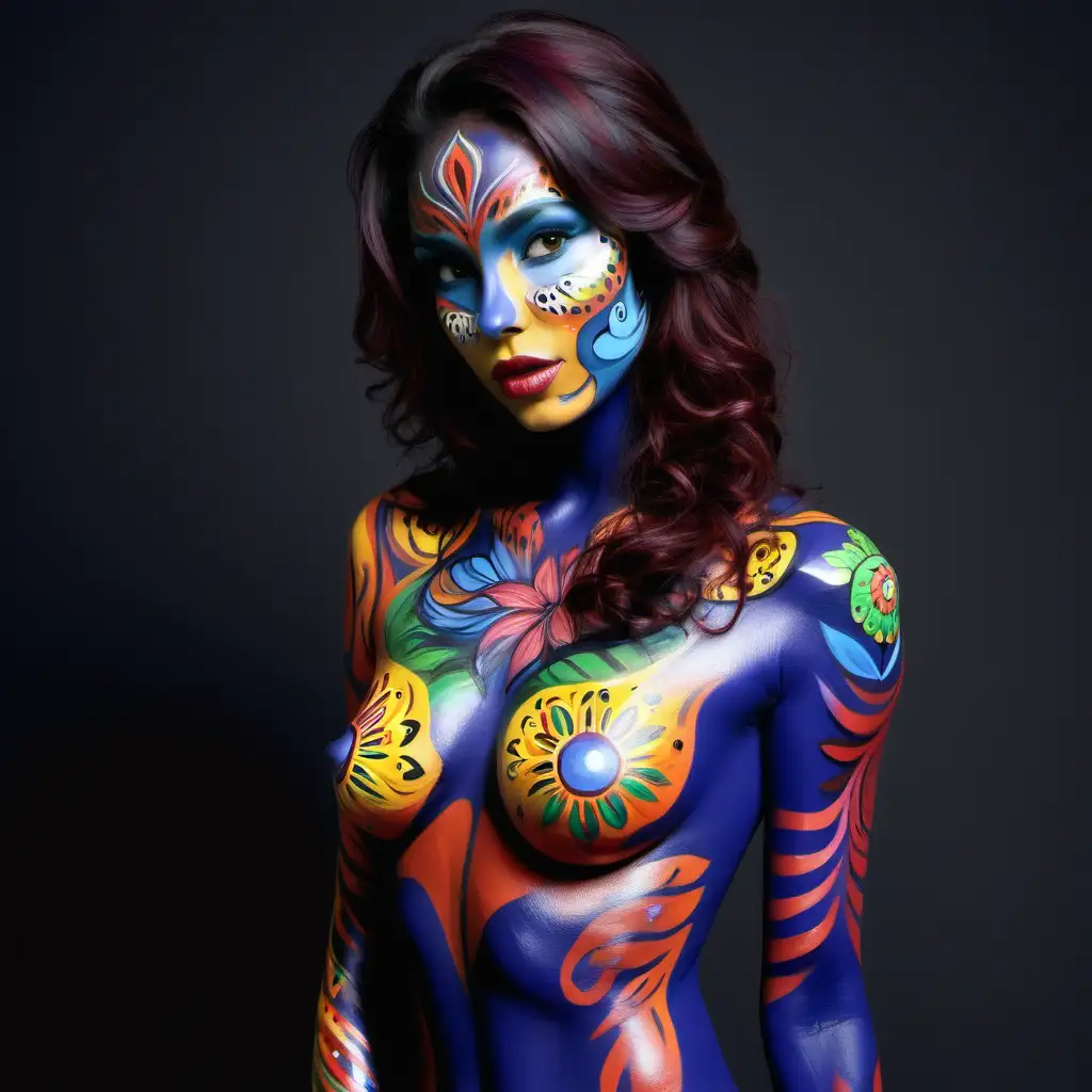 beautiful woman body painted