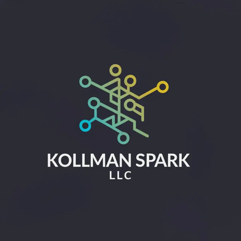 a logo design, with the text 'Kollman Spark, LLC', main symbol: computer AI chip, Moderate, be used in Technology industry, clear background