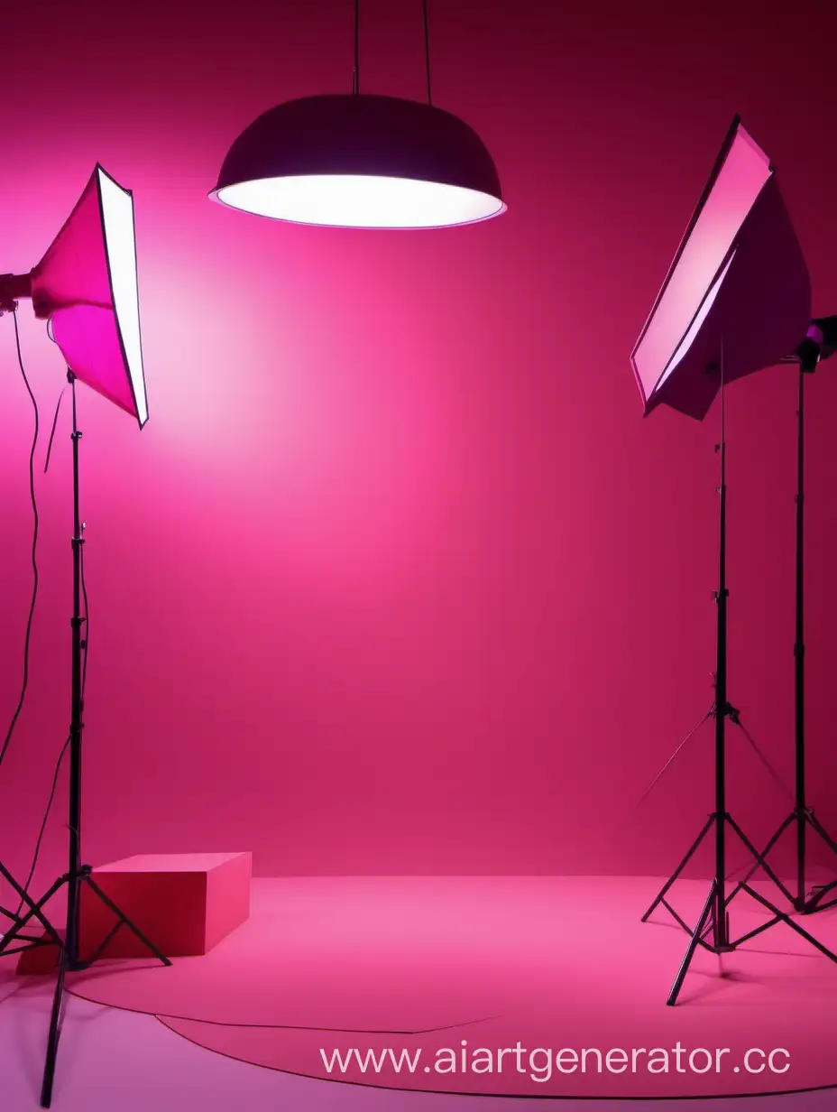 Vibrant-Pink-Scene-with-Colorful-Spotlights