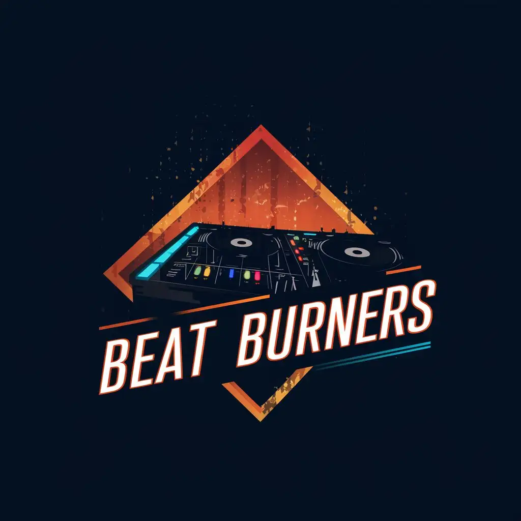 logo, dj, with the text "Beat Burners", typography