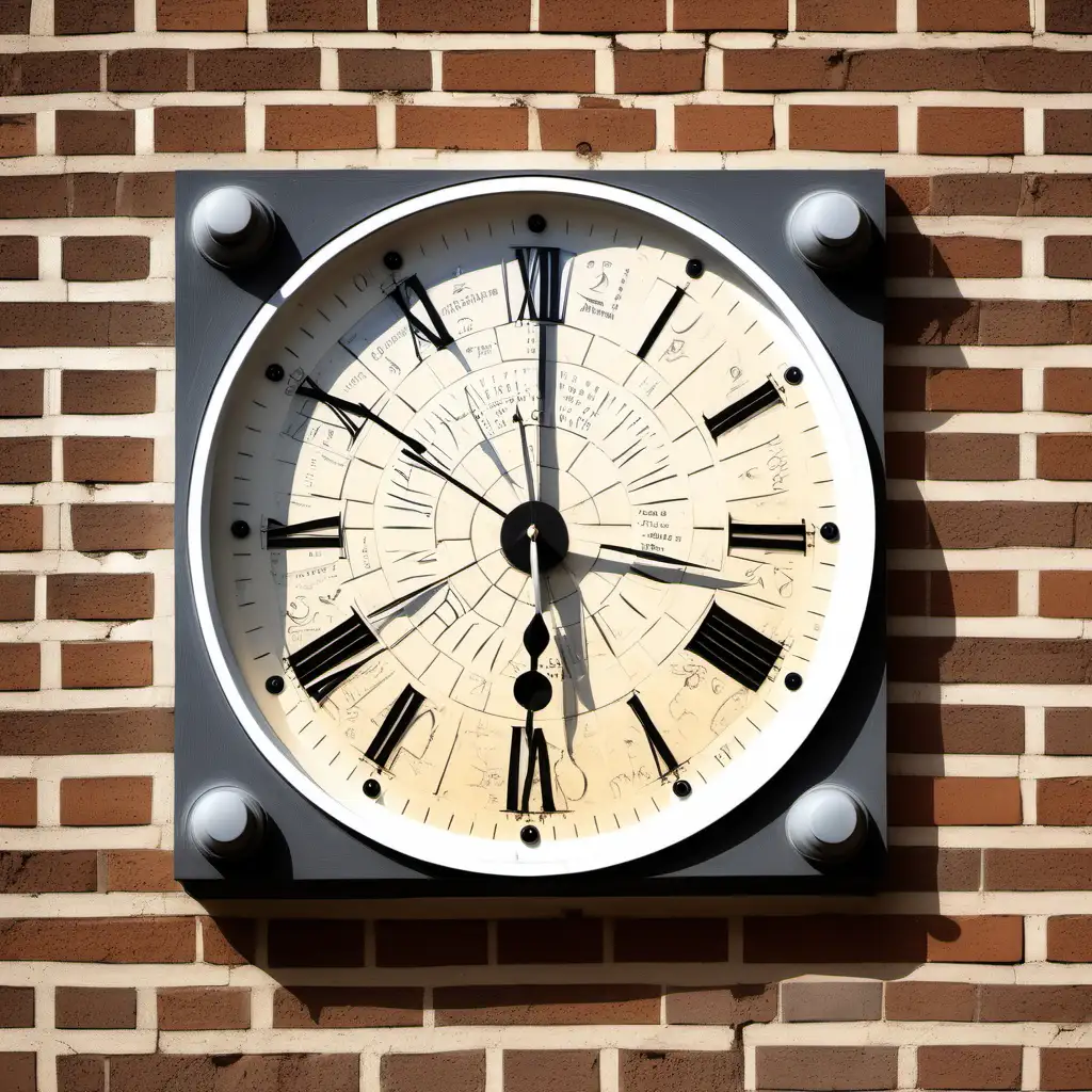 Surreal Clock Art Salvador Dali Inspired Timepiece Embedded in Brick Wall