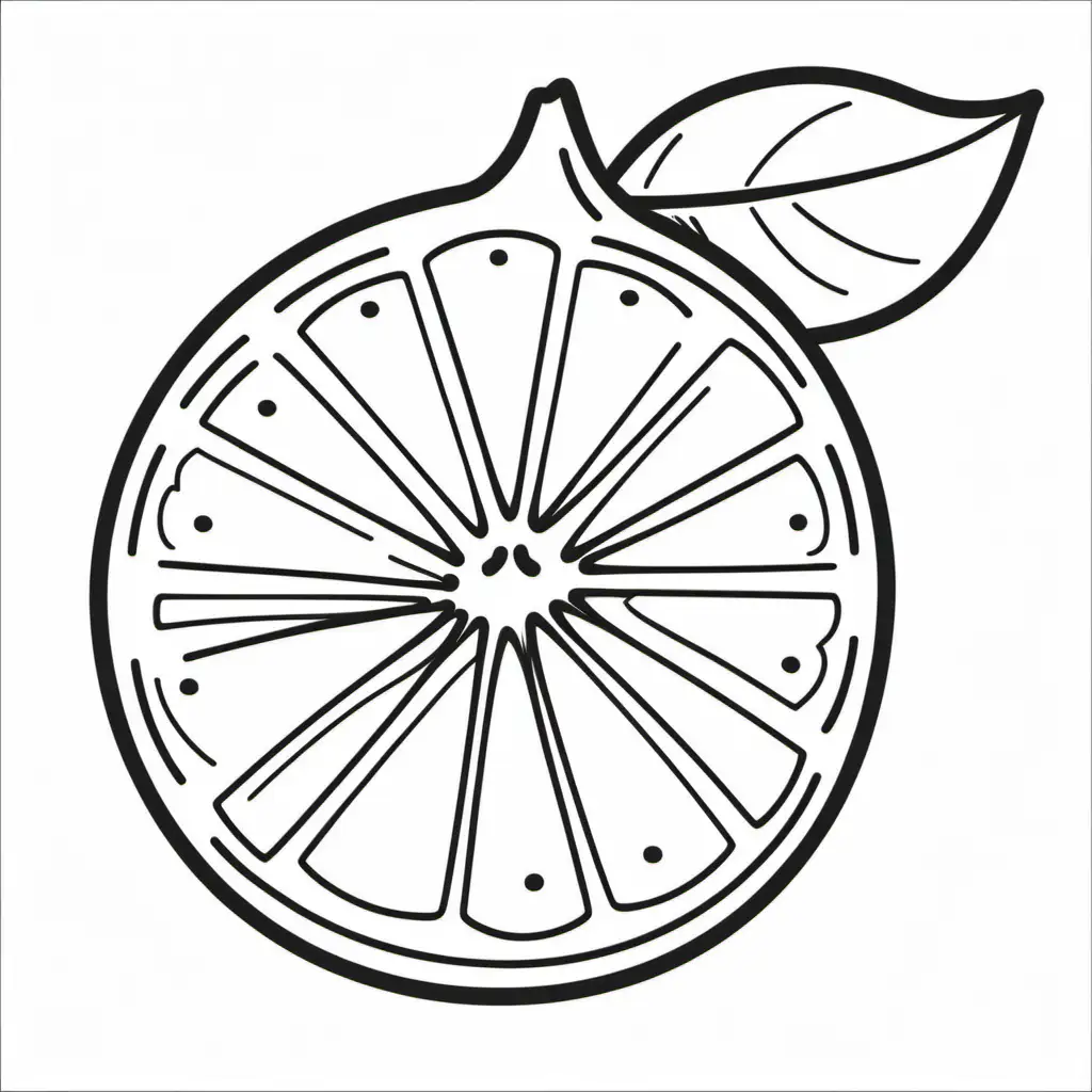 create simple minimalistic coloring page for kids featuring a lemon, final image should be executed in a simple, thin, continuous lines art style. Design must be simple allowing user to color page. The minimalist aesthetic is perfect for toddlers looking for relaxing coloring activities. 