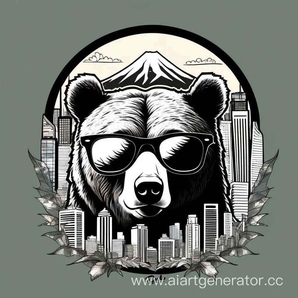 Urban-Wilderness-Stylish-Bear-with-Tokyo-Reflection-Sunglasses-Tshirt-Art