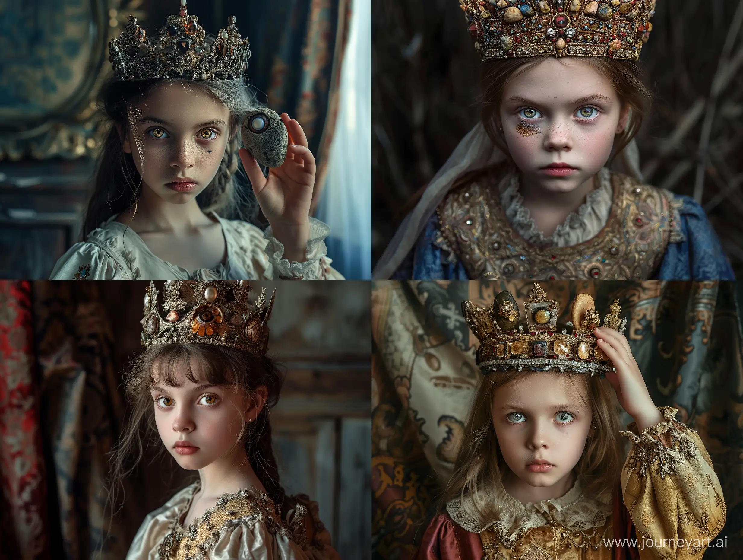 Молодая девушка оставляет ещё полкоролевства
Камни с короны, два высохших глаза, русский народный фолк-стиль, русский фолк стиль, славянский стиль