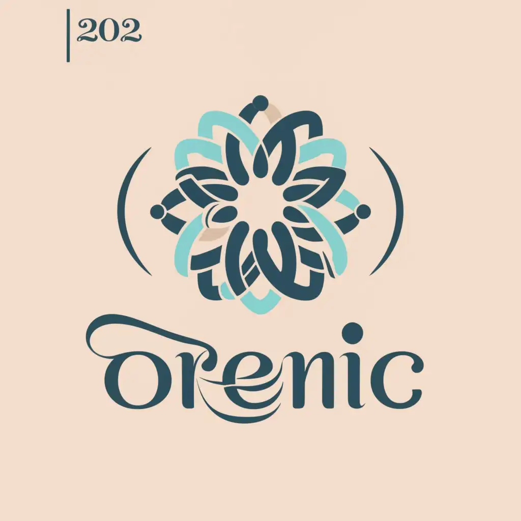 a logo design,with the text "Orenic", main symbol:Flower in a circle,Moderate,clear background