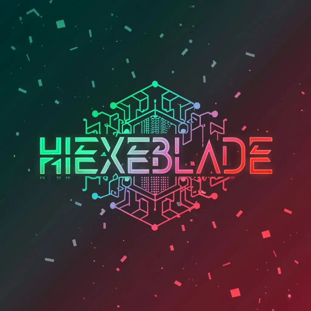 a logo design,with the text "HexelBlade", main symbol:computer technology,Moderate,be used in Technology industry,clear background