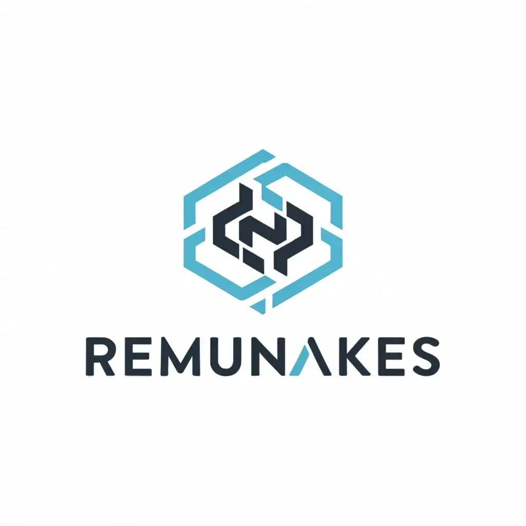 LOGO-Design-for-REMUNAKES-Elegant-Blue-Text-with-Intricate-Symbol-for-Home-Family-Industry