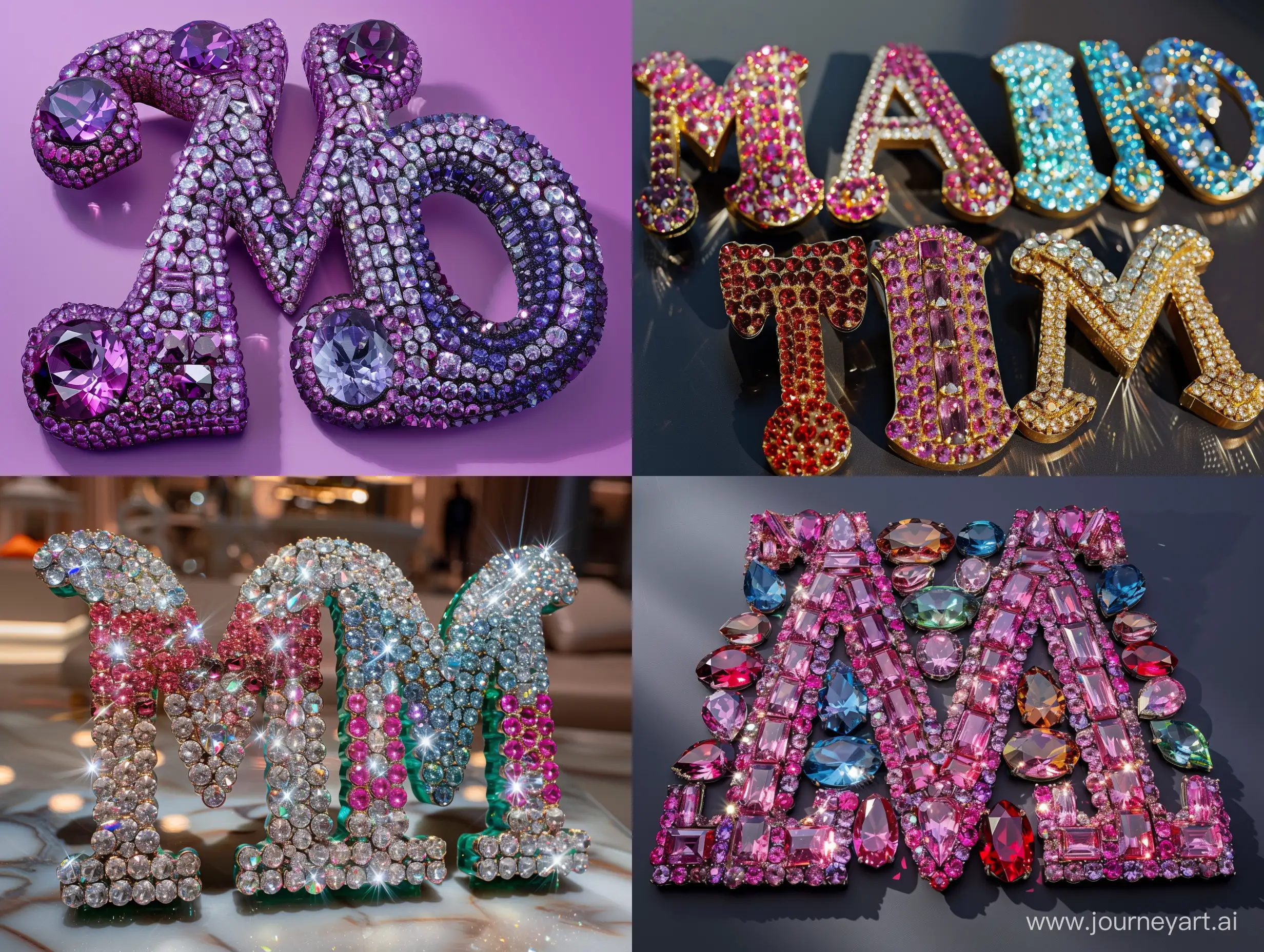Letters Mafia Time، made with precious stones