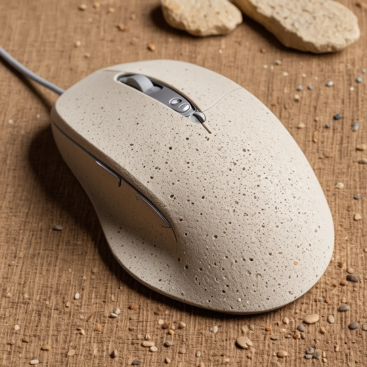 a computer mouse made of stone